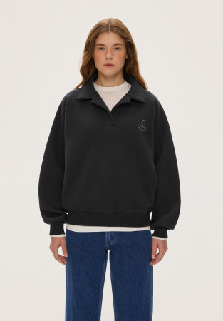 Gri fleece-lined sweatshirt polo 